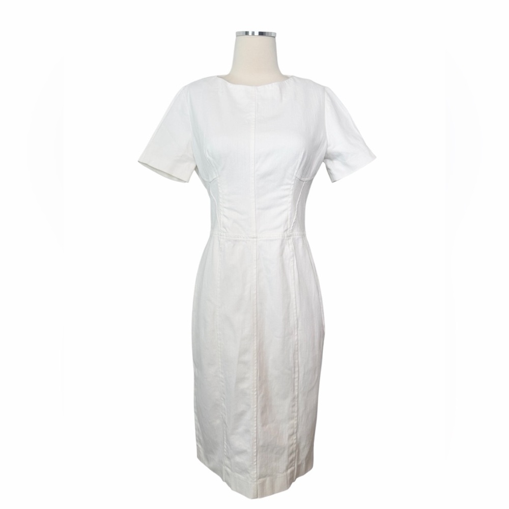 Derek Lam White Stretch Denim Midi Dress Sz 8